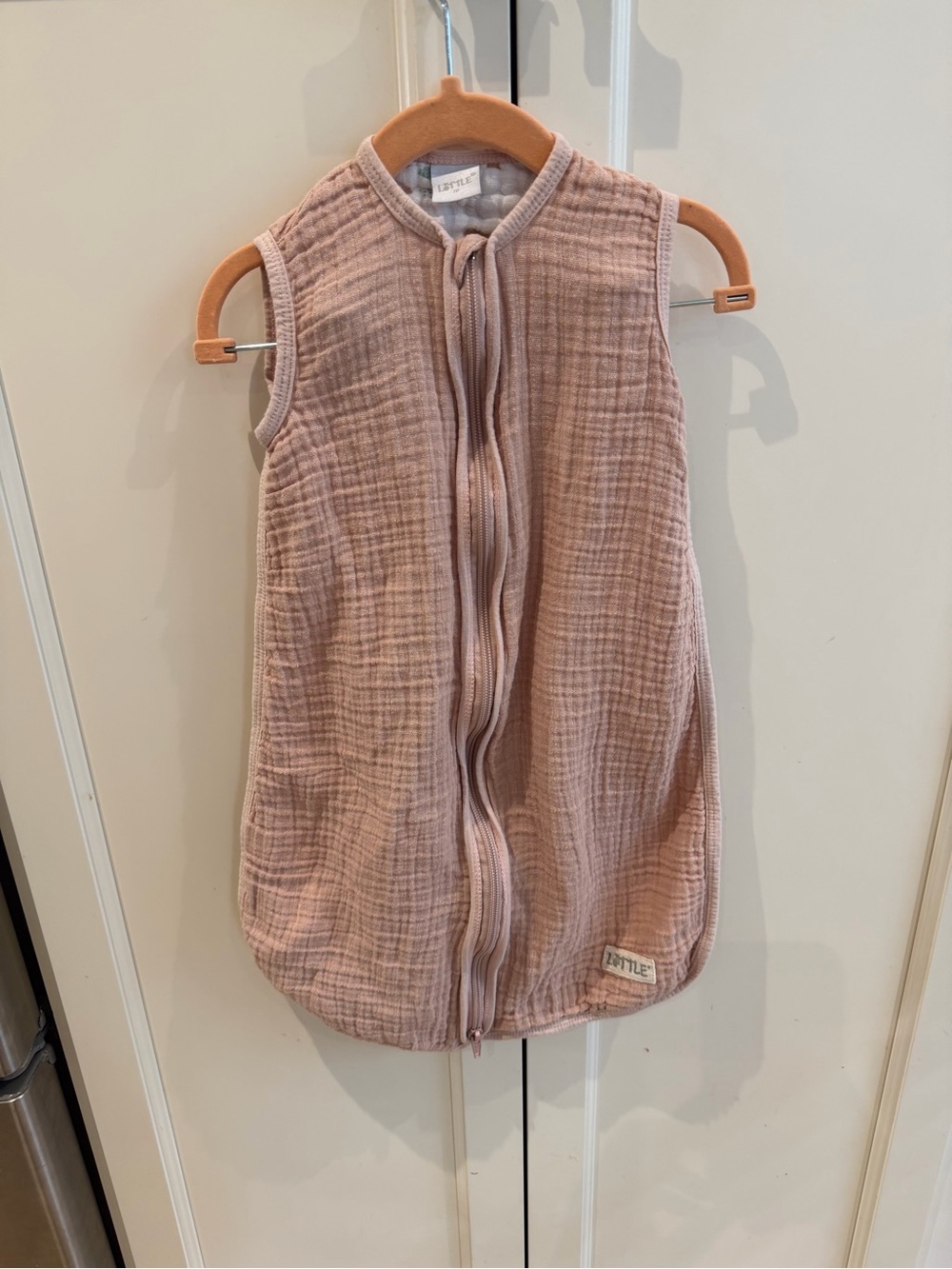 Little 6-12m Muslin Zip Sleep Sack - Dusty Rose